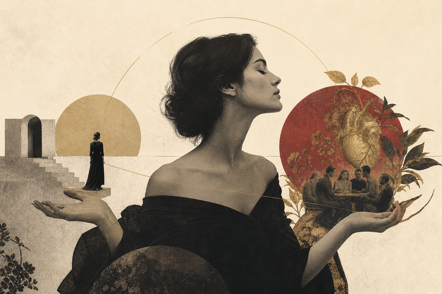 Editorial illustration accompanying Agency Does Not Require Aloneness