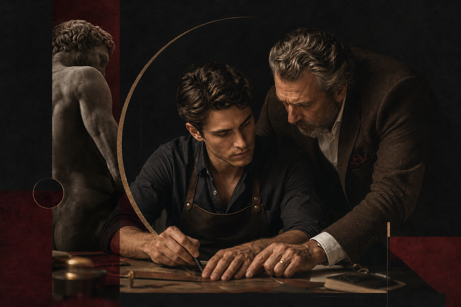 Editorial illustration accompanying The Men Who Teach You How to Carry More