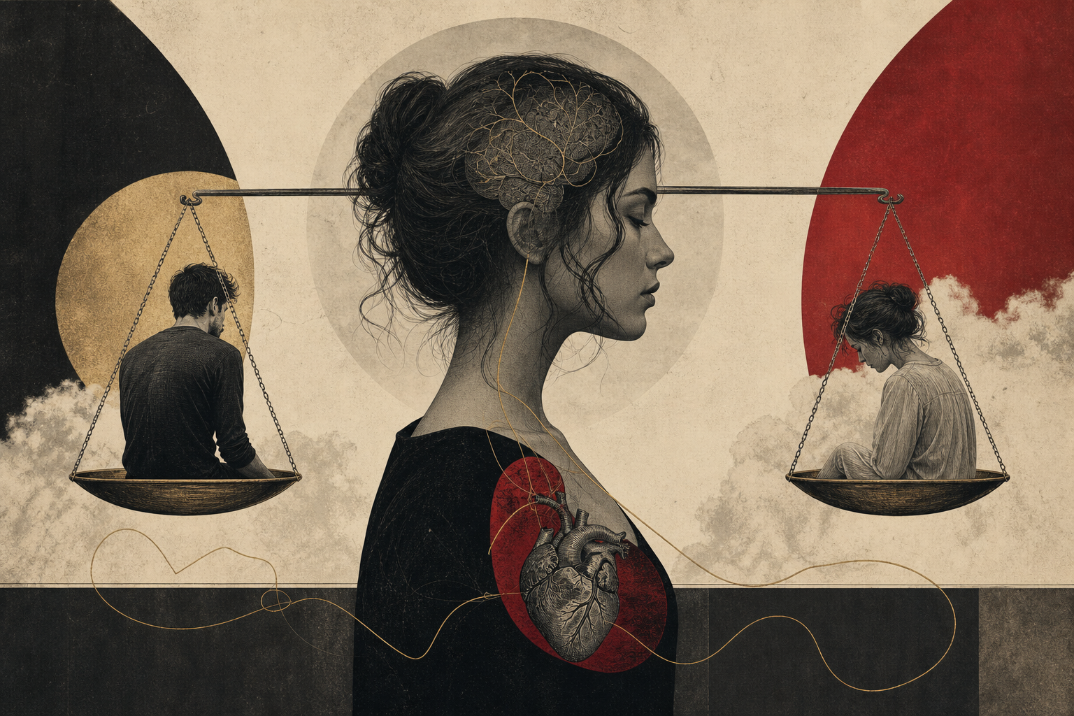 Editorial illustration accompanying The Real Difference Between Interdependence and Dependency Isn't About How Much You Need Someone
