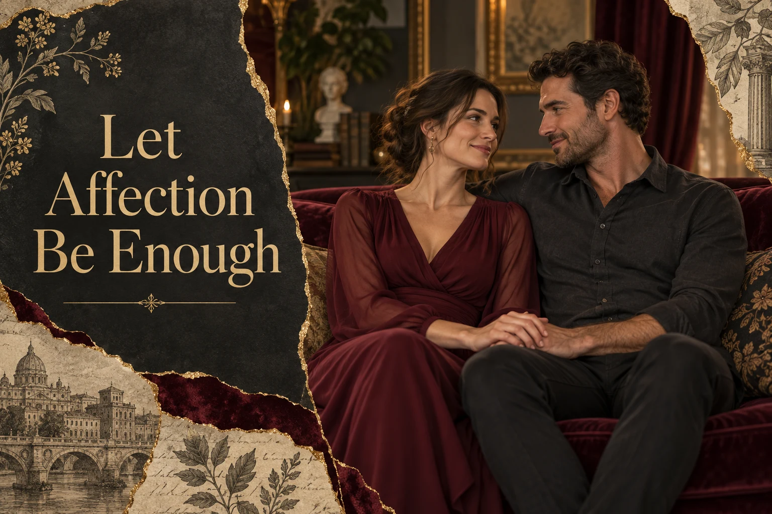 Two clothed adults hold hands on a sofa beside the article title.