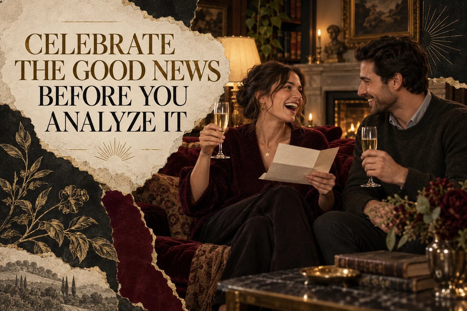 An adult couple celebrates good news together beside the article title.